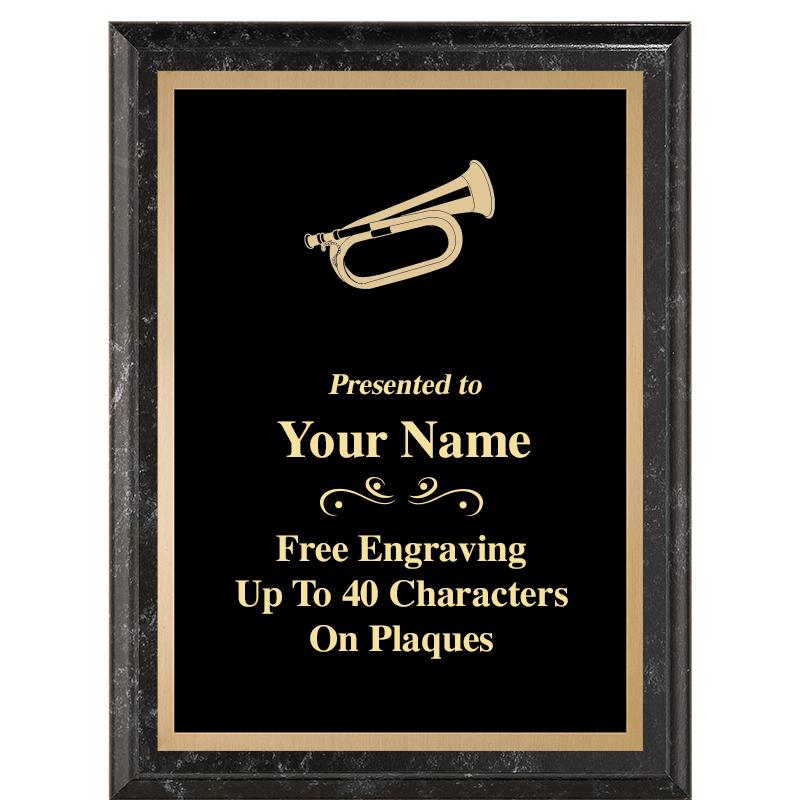 6X8 BLACK MARBLEIZED PLAQUE