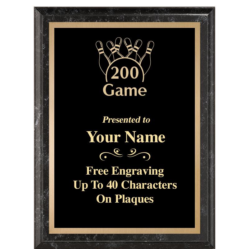 6X8 BLACK MARBLEIZED PLAQUE