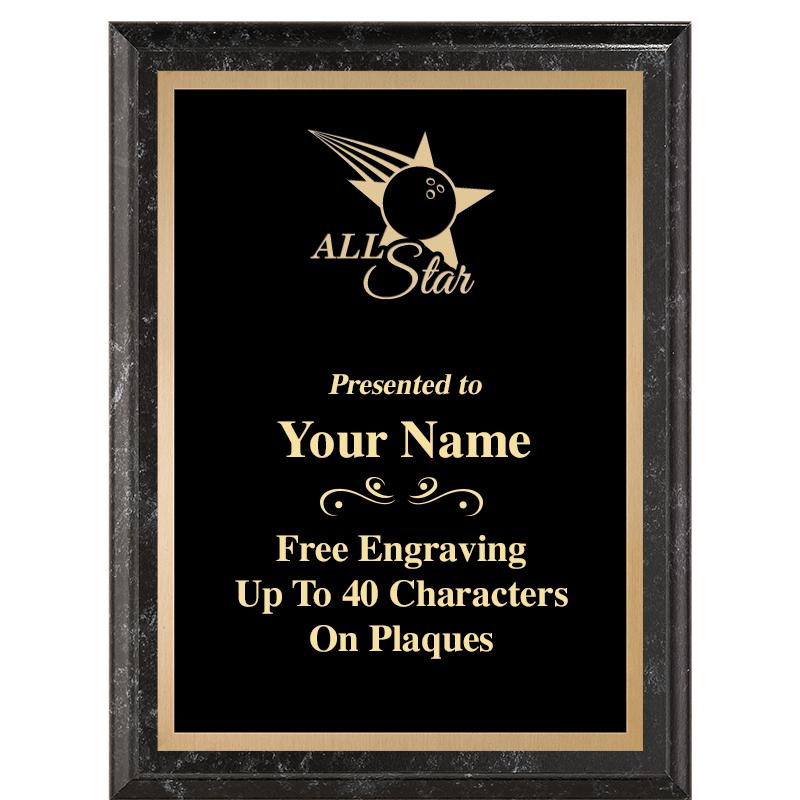 6X8 BLACK MARBLEIZED PLAQUE