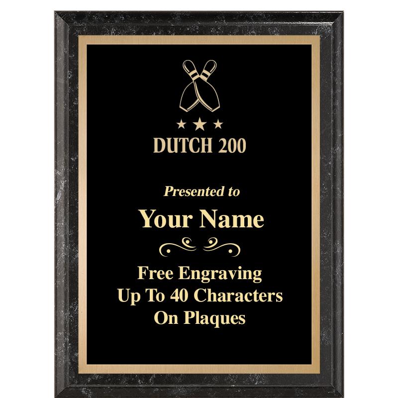 6X8 BLACK MARBLEIZED PLAQUE