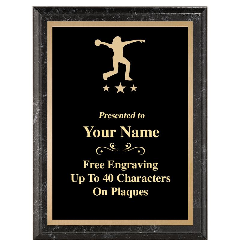 6X8 BLACK MARBLEIZED PLAQUE