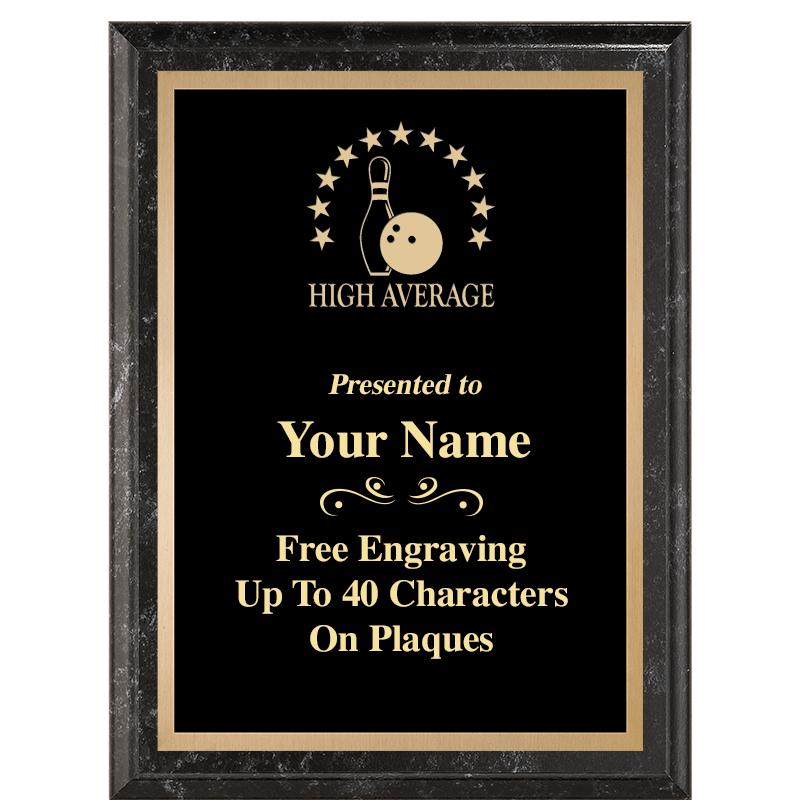 6X8 BLACK MARBLEIZED PLAQUE