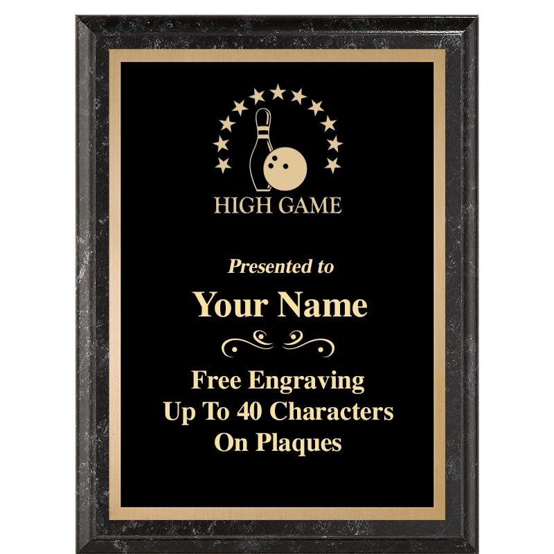 6X8 BLACK MARBLEIZED PLAQUE