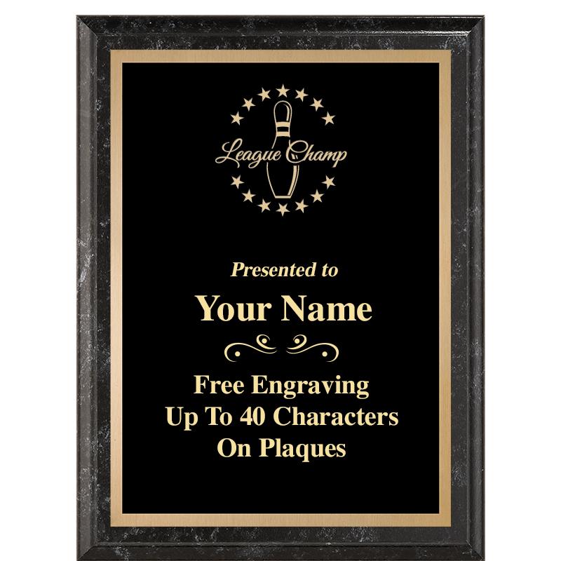 6X8 BLACK MARBLEIZED PLAQUE