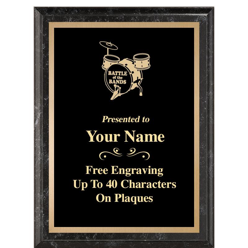 6X8 BLACK MARBLEIZED PLAQUE