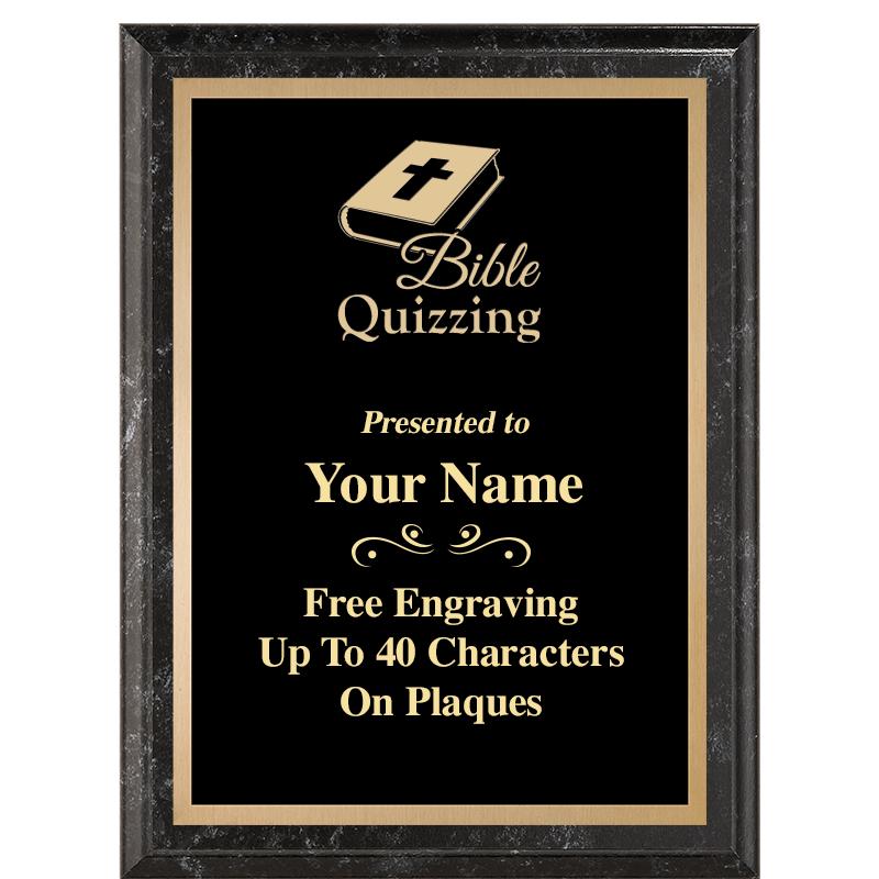 6X8 BLACK MARBLEIZED PLAQUE