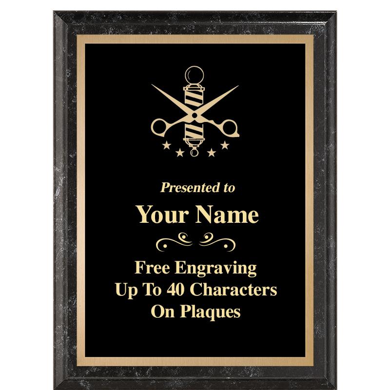 6X8 BLACK MARBLEIZED PLAQUE