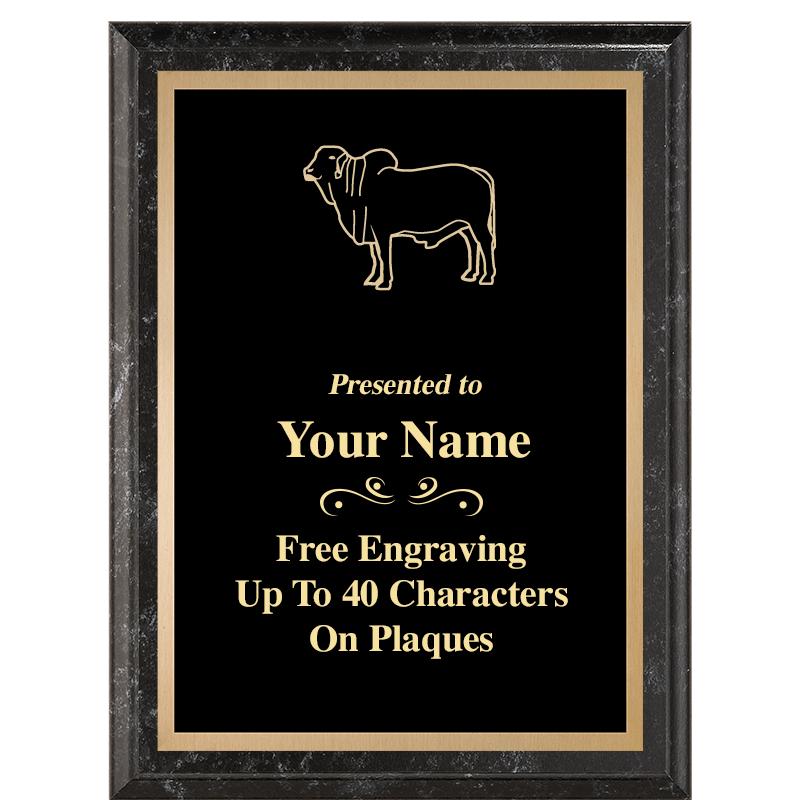 6X8 BLACK MARBLEIZED PLAQUE