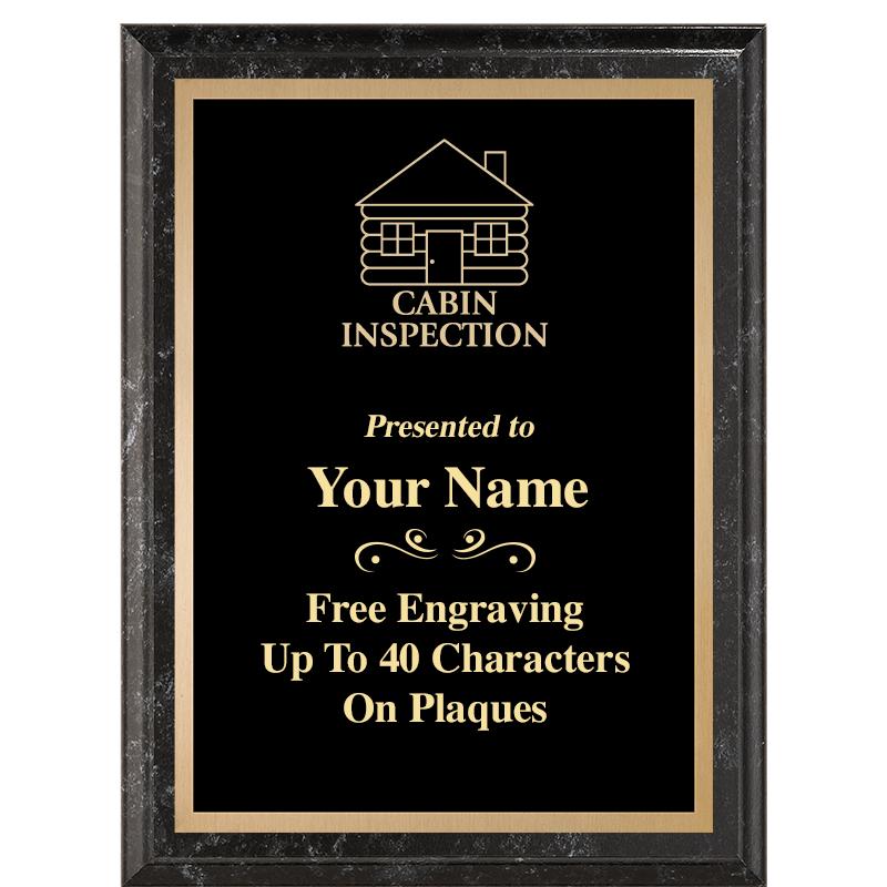 6X8 BLACK MARBLEIZED PLAQUE