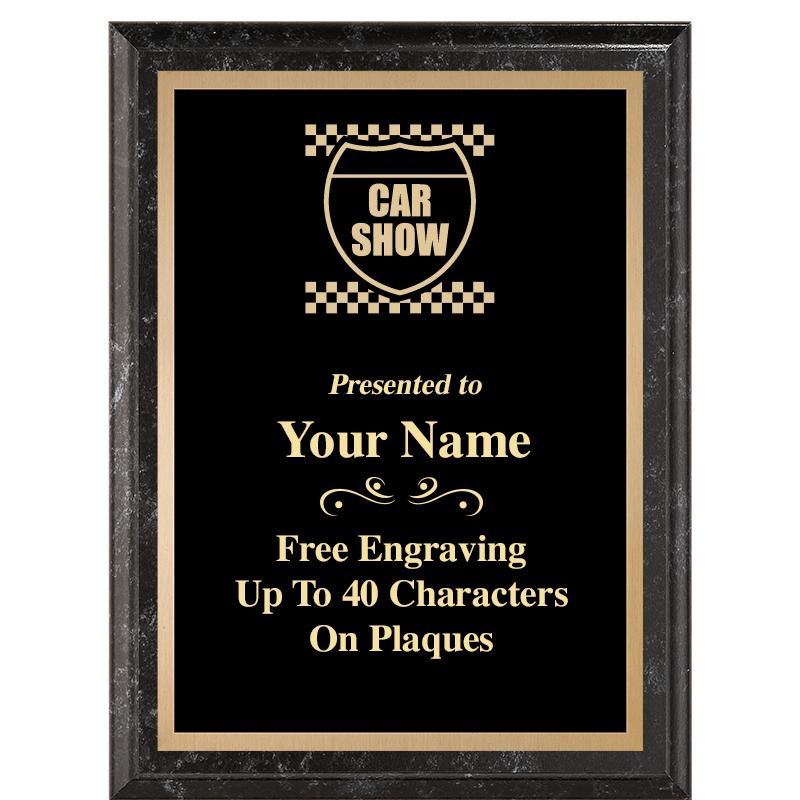 6X8 BLACK MARBLEIZED PLAQUE