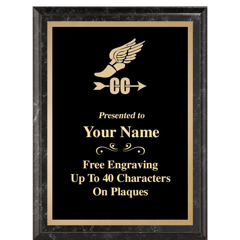 6X8 BLACK MARBLEIZED PLAQUE