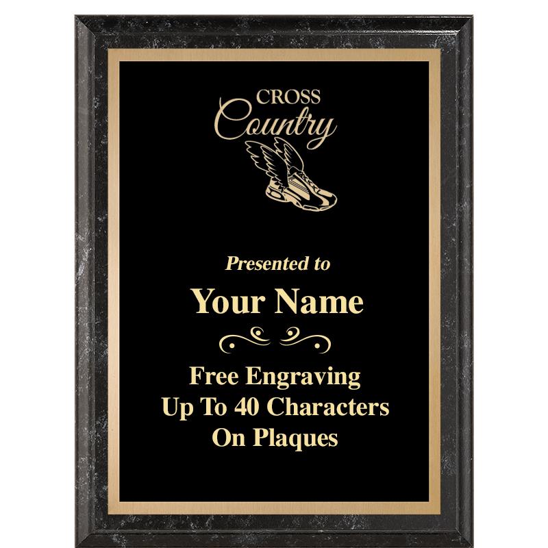 6X8 BLACK MARBLEIZED PLAQUE