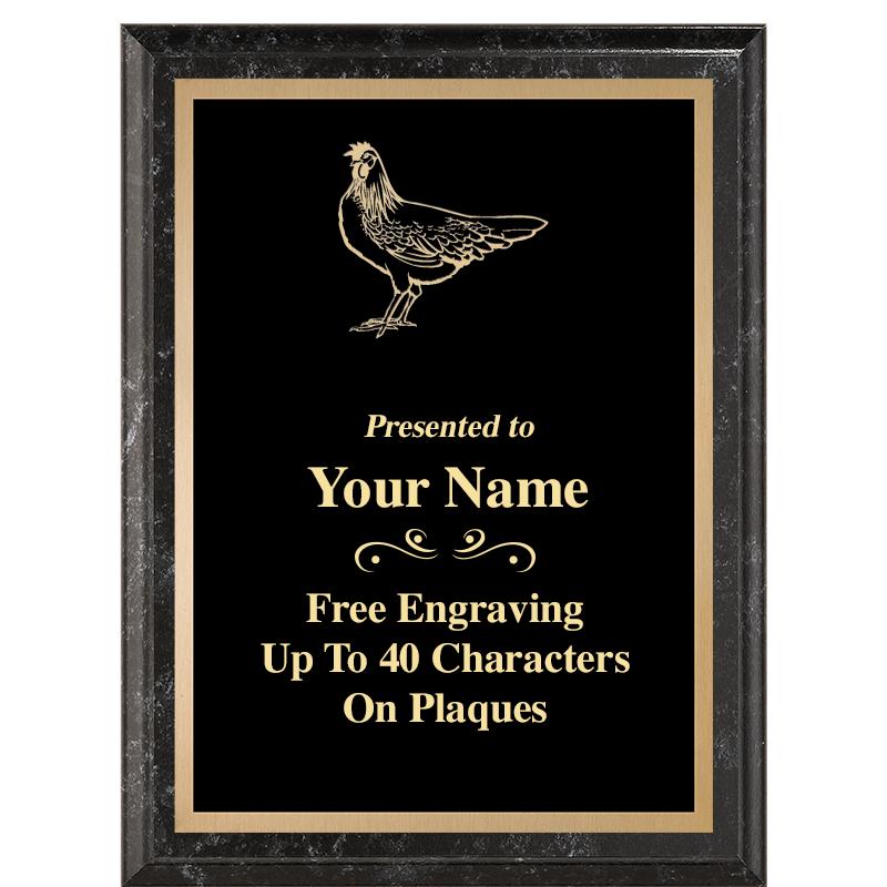 6X8 BLACK MARBLEIZED PLAQUE