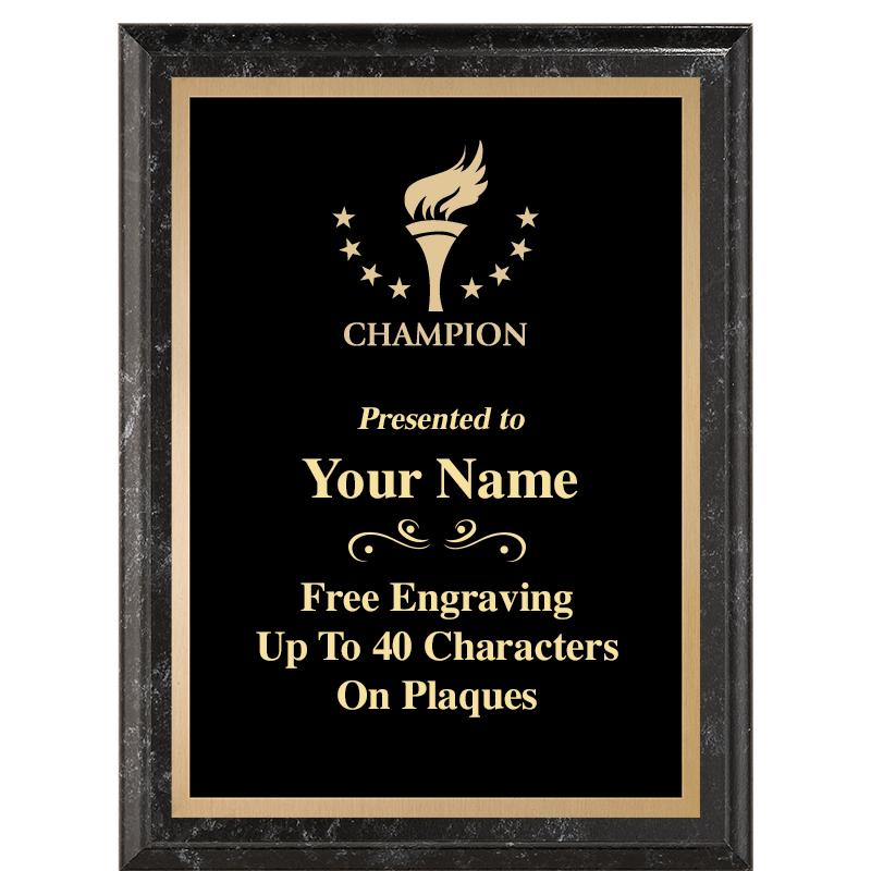 6X8 BLACK MARBLEIZED PLAQUE