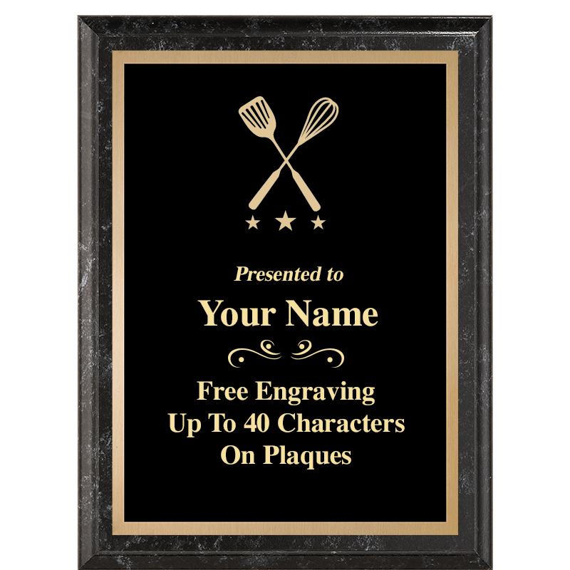 6X8 BLACK MARBLEIZED PLAQUE