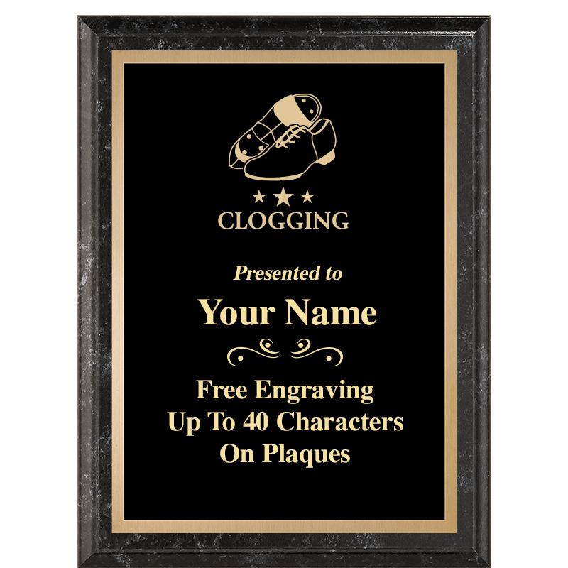 6X8 BLACK MARBLEIZED PLAQUE