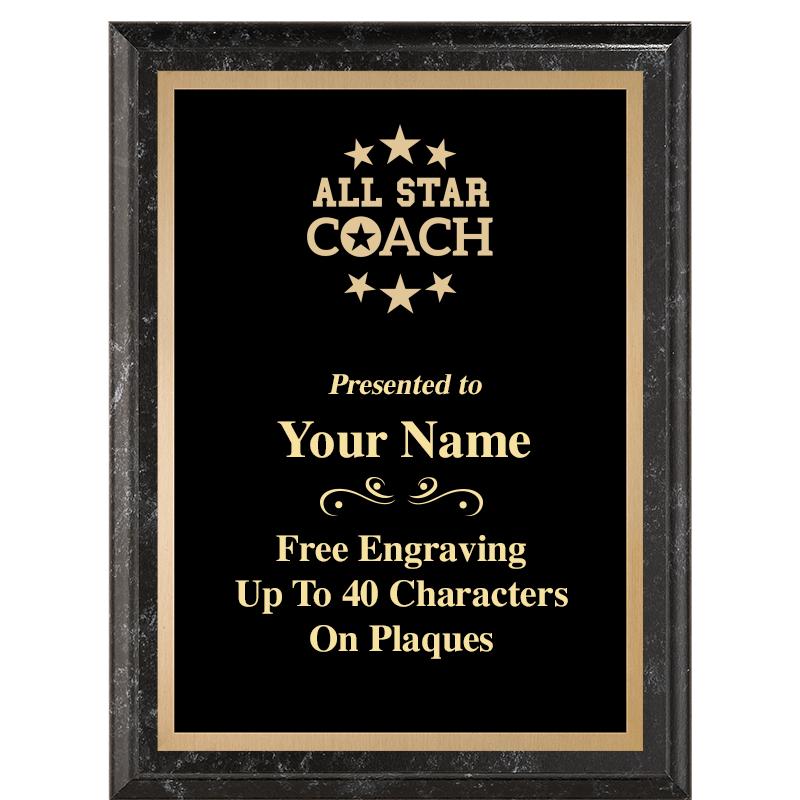 6X8 BLACK MARBLEIZED PLAQUE