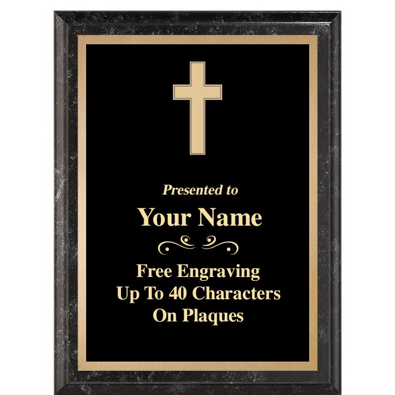 6X8 BLACK MARBLEIZED PLAQUE