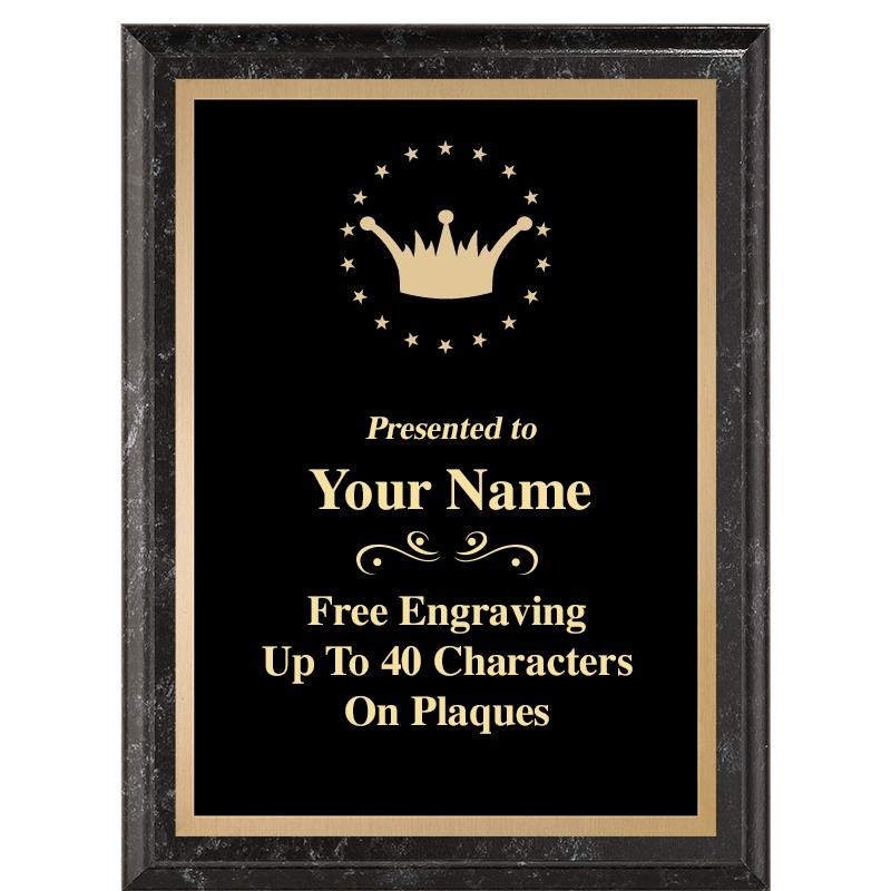 6X8 BLACK MARBLEIZED PLAQUE