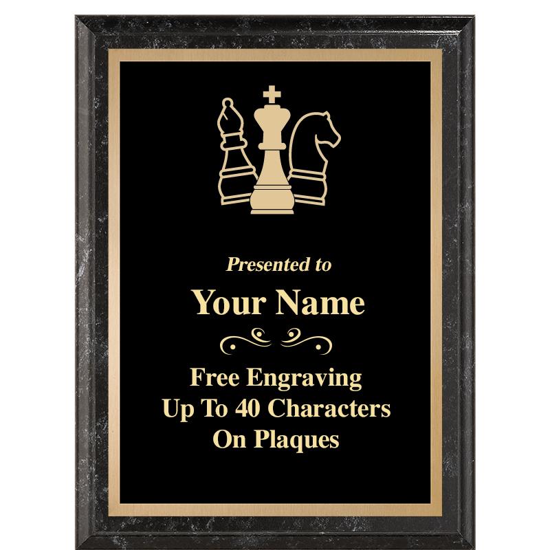 6X8 BLACK MARBLEIZED PLAQUE