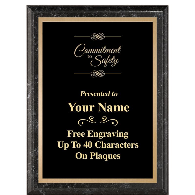 6X8 BLACK MARBLEIZED PLAQUE