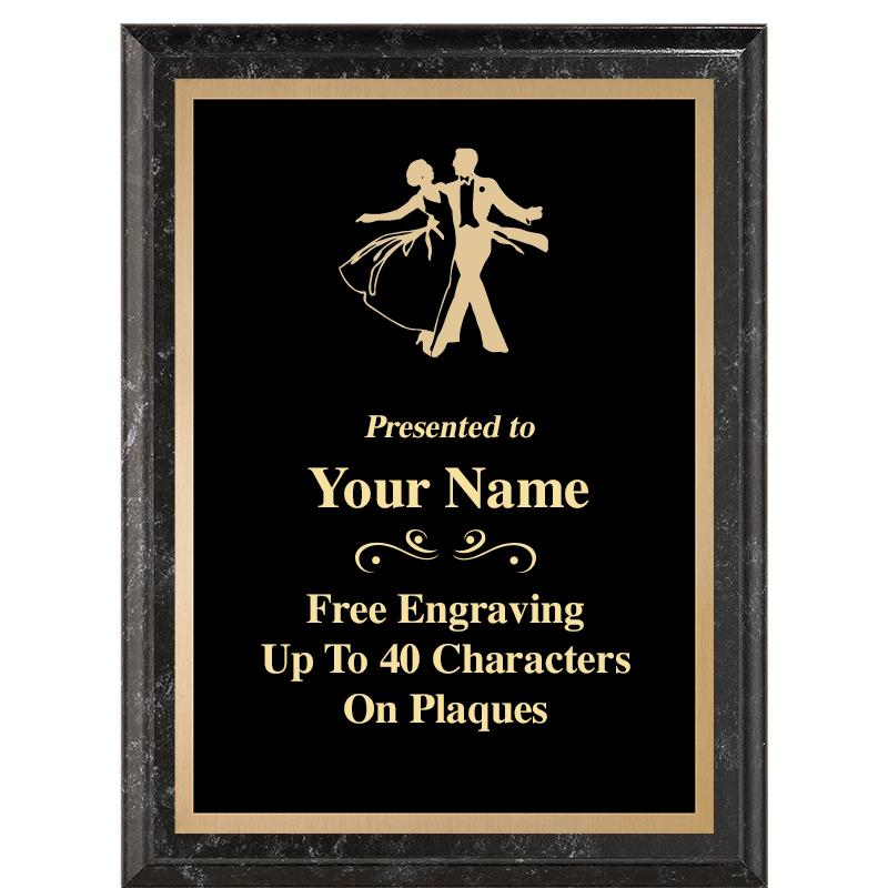 6X8 BLACK MARBLEIZED PLAQUE