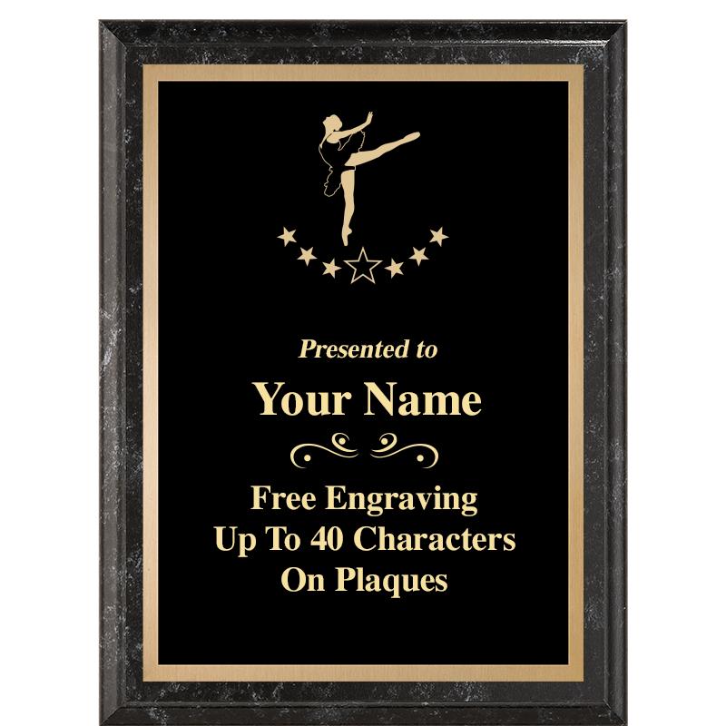 6X8 BLACK MARBLEIZED PLAQUE