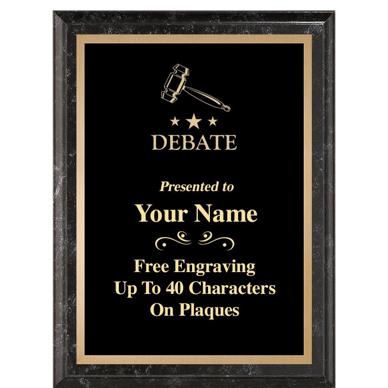 6X8 BLACK MARBLEIZED PLAQUE