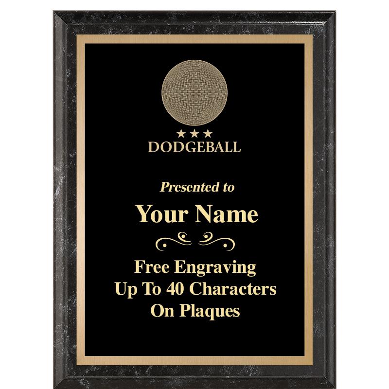 6X8 BLACK MARBLEIZED PLAQUE