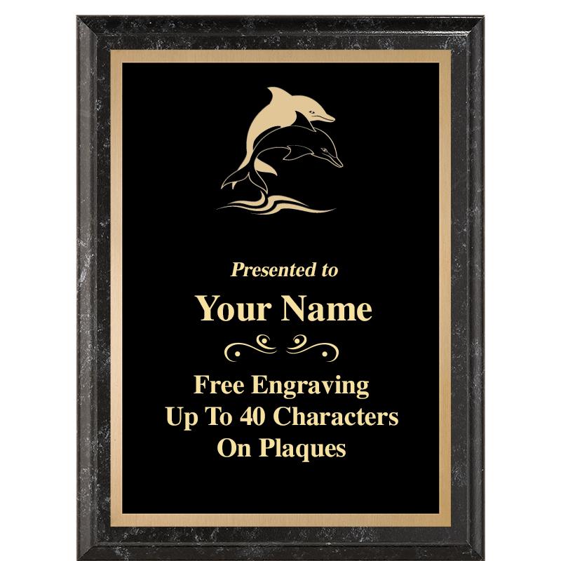 6X8 BLACK MARBLEIZED PLAQUE