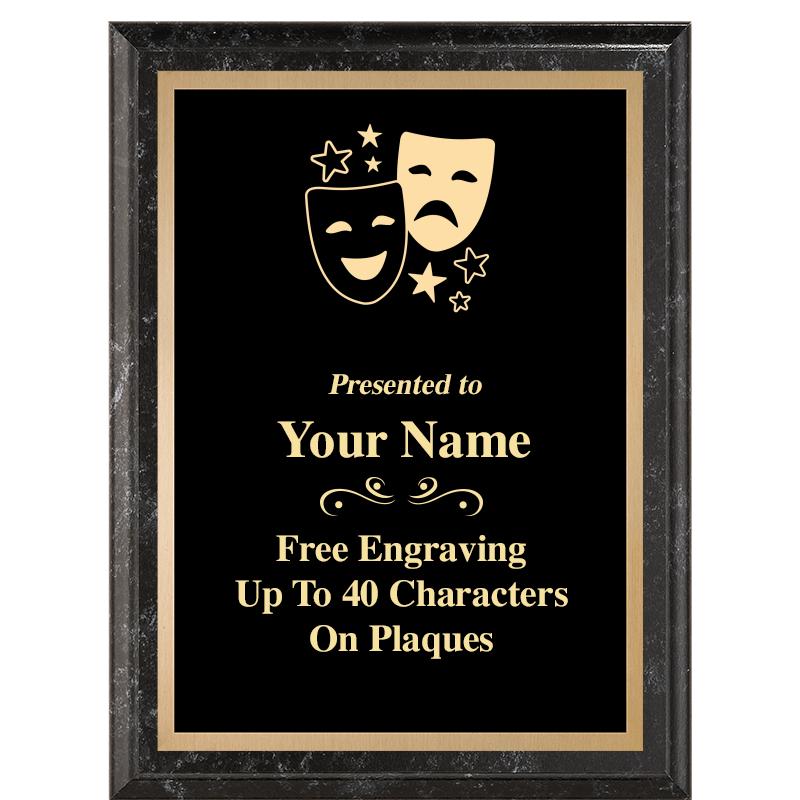 6X8 BLACK MARBLEIZED PLAQUE