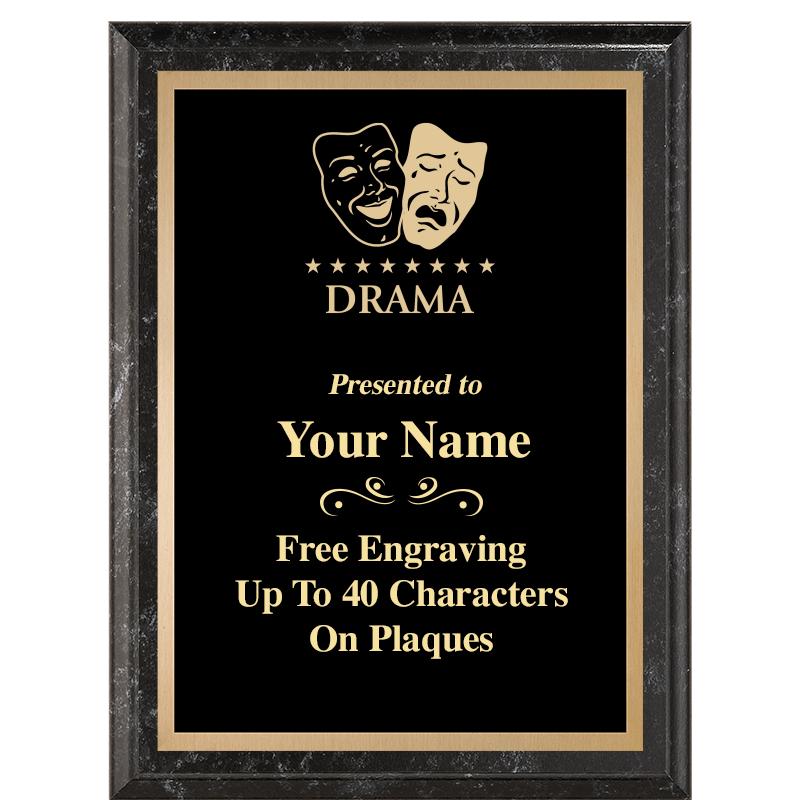 6X8 BLACK MARBLEIZED PLAQUE