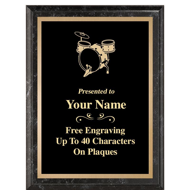 6X8 BLACK MARBLEIZED PLAQUE