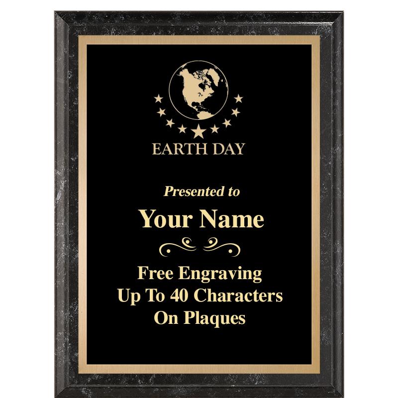 6X8 BLACK MARBLEIZED PLAQUE