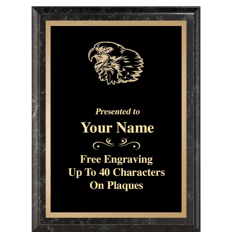 6X8 BLACK MARBLEIZED PLAQUE