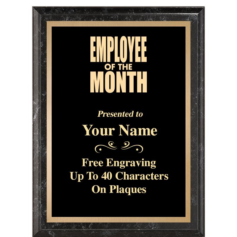 6X8 BLACK MARBLEIZED PLAQUE