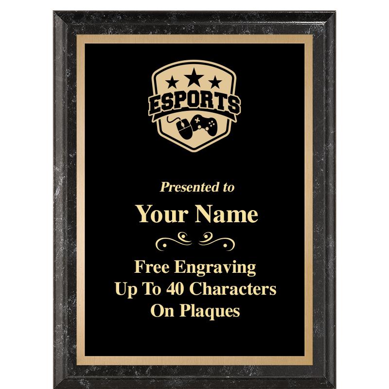 6X8 BLACK MARBLEIZED PLAQUE