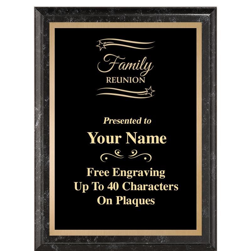 6X8 BLACK MARBLEIZED PLAQUE