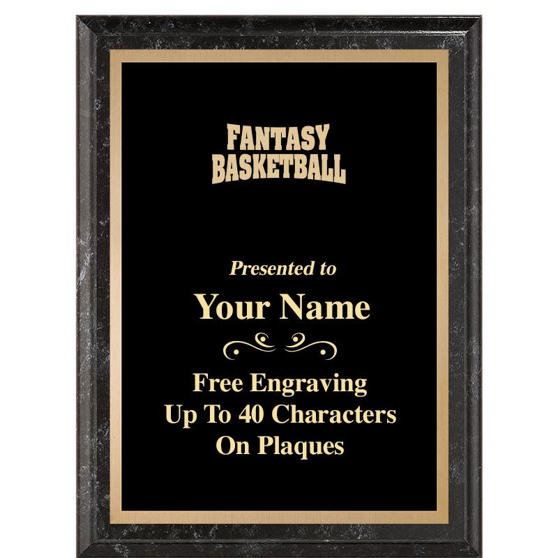 6X8 BLACK MARBLEIZED PLAQUE