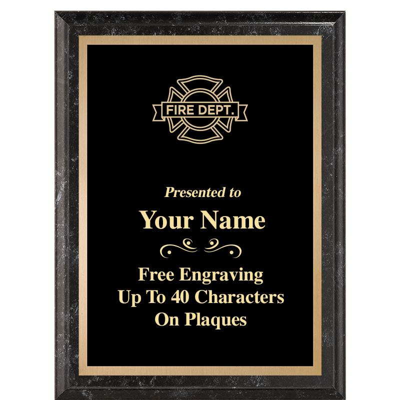 6X8 BLACK MARBLEIZED PLAQUE