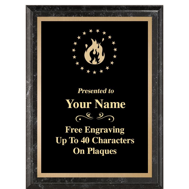 6X8 BLACK MARBLEIZED PLAQUE