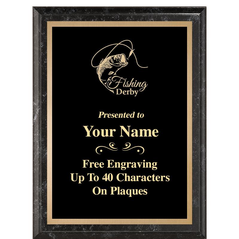 6X8 BLACK MARBLEIZED PLAQUE