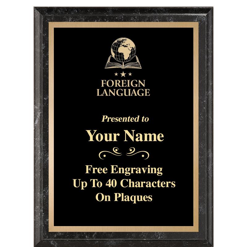6X8 BLACK MARBLEIZED PLAQUE