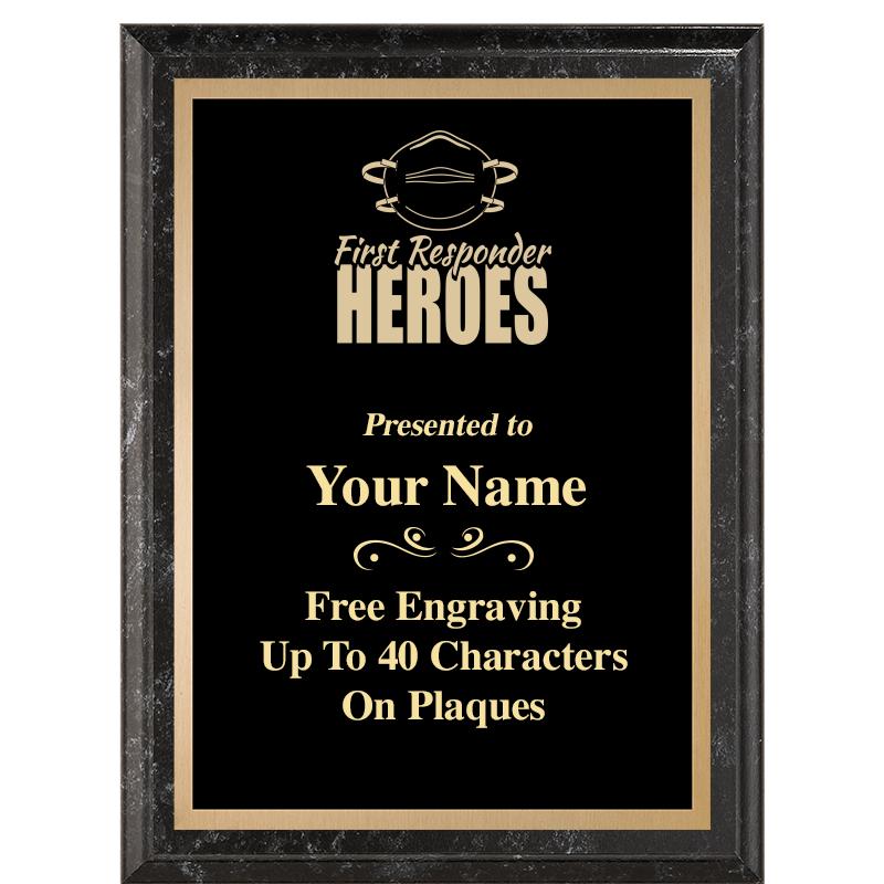 6X8 BLACK MARBLEIZED PLAQUE