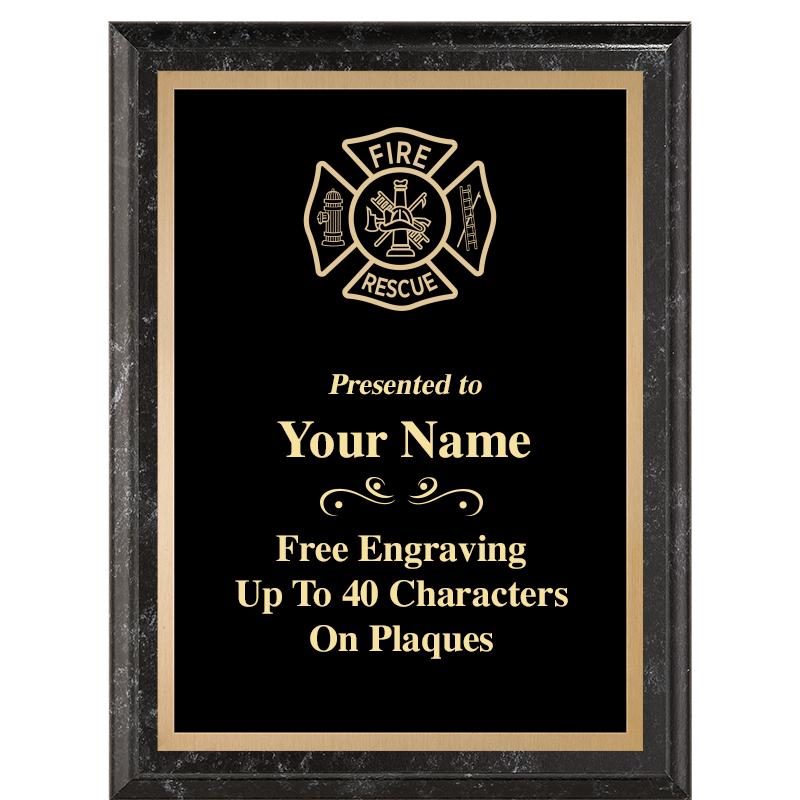 6X8 BLACK MARBLEIZED PLAQUE