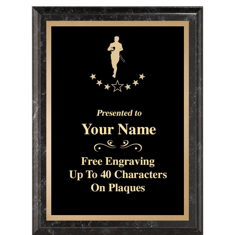 6X8 BLACK MARBLEIZED PLAQUE