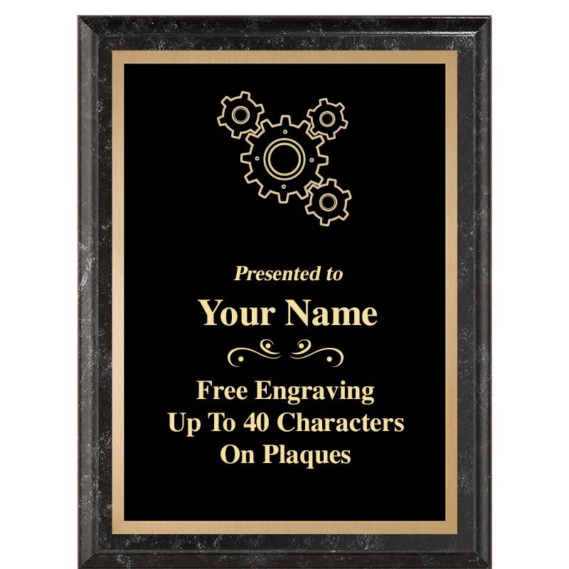 6X8 BLACK MARBLEIZED PLAQUE