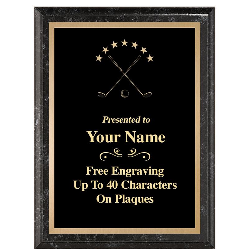 6X8 BLACK MARBLEIZED PLAQUE