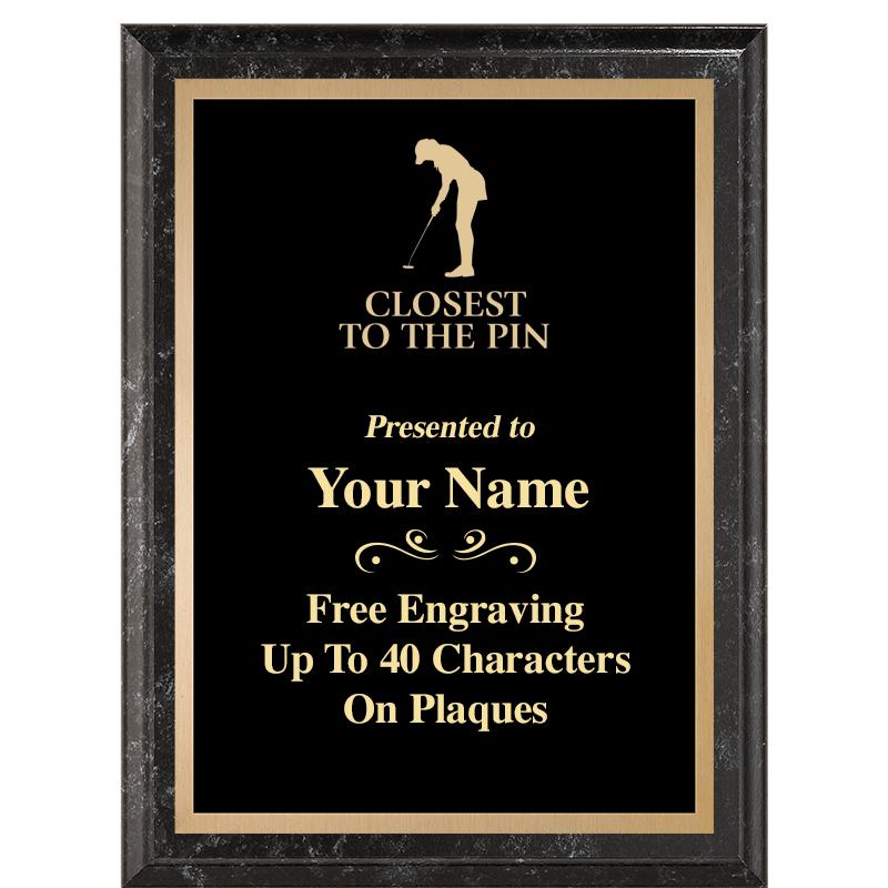 6X8 BLACK MARBLEIZED PLAQUE