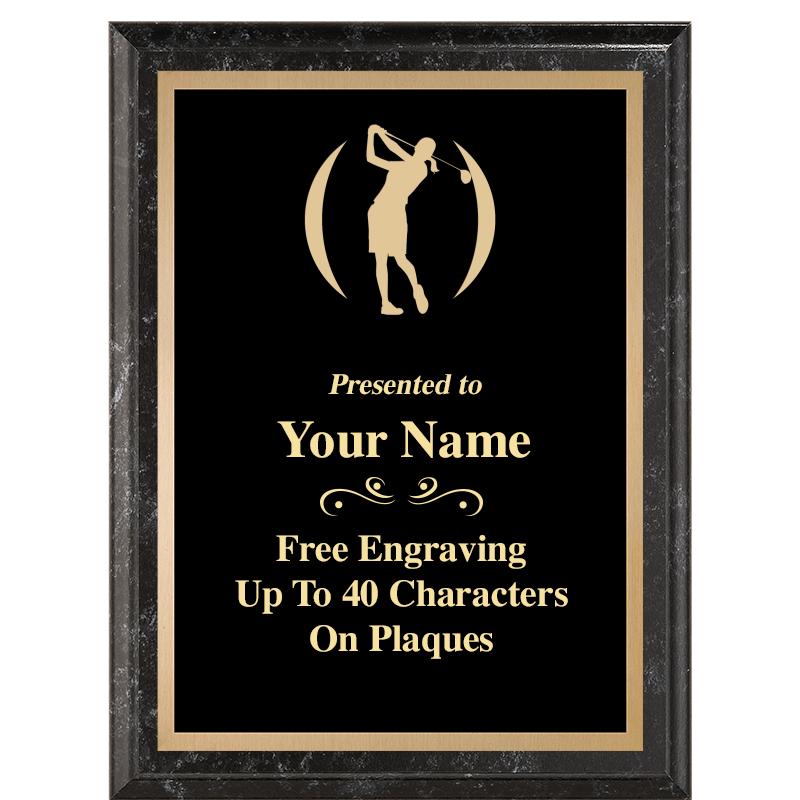 6X8 BLACK MARBLEIZED PLAQUE